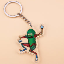 Load image into Gallery viewer, Cute Anime Cartoon Rick And Morty Keychain Acrylic Key Chain Women and Men Kids Key Ring Gift Porte Clef
