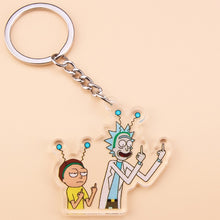 Load image into Gallery viewer, Cute Anime Cartoon Rick And Morty Keychain Acrylic Key Chain Women and Men Kids Key Ring Gift Porte Clef