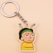 Load image into Gallery viewer, Cute Anime Cartoon Rick And Morty Keychain Acrylic Key Chain Women and Men Kids Key Ring Gift Porte Clef