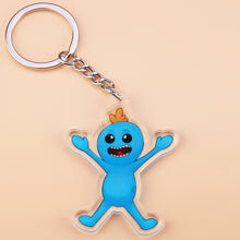 Load image into Gallery viewer, Cute Anime Cartoon Rick And Morty Keychain Acrylic Key Chain Women and Men Kids Key Ring Gift Porte Clef
