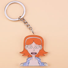 Load image into Gallery viewer, Cute Anime Cartoon Rick And Morty Keychain Acrylic Key Chain Women and Men Kids Key Ring Gift Porte Clef