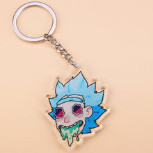 Load image into Gallery viewer, Cute Anime Cartoon Rick And Morty Keychain Acrylic Key Chain Women and Men Kids Key Ring Gift Porte Clef