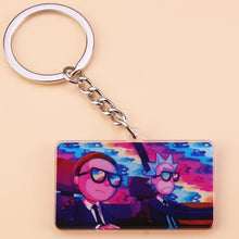 Load image into Gallery viewer, Cute Anime Cartoon Rick And Morty Keychain Acrylic Key Chain Women and Men Kids Key Ring Gift Porte Clef
