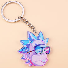 Load image into Gallery viewer, Cute Anime Cartoon Rick And Morty Keychain Acrylic Key Chain Women and Men Kids Key Ring Gift Porte Clef