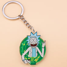 Load image into Gallery viewer, Cute Anime Cartoon Rick And Morty Keychain Acrylic Key Chain Women and Men Kids Key Ring Gift Porte Clef