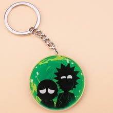Load image into Gallery viewer, Cute Anime Cartoon Rick And Morty Keychain Acrylic Key Chain Women and Men Kids Key Ring Gift Porte Clef