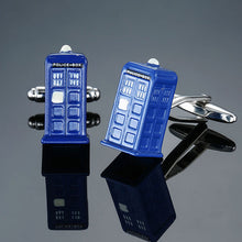 Load image into Gallery viewer, Men's French shirts cufflinks wholesale environmental protection enamel  baking polishing Blue crystal pattern cufflinks